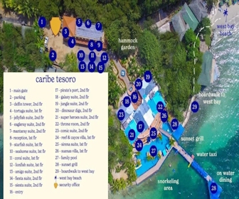 Caribe Tesoro Map Layout