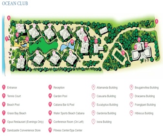 Ocean Club East, Grace Bay Beach Resort Map Layout