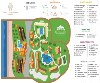 Tamarindo Diria Beach Resort Map Layout